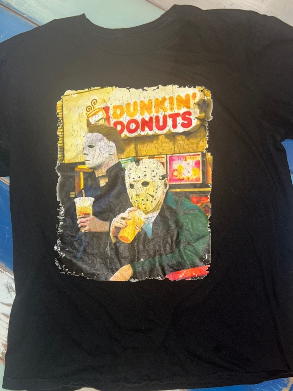 Michael Myers/Jason Voorhees Dunkin T shirt Small